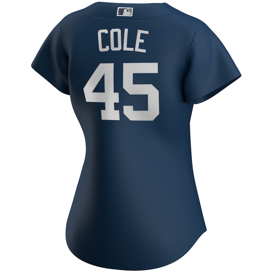 Gerrit Cole 45 New York Yankees Alternate Navy MLB Jersey Women's
