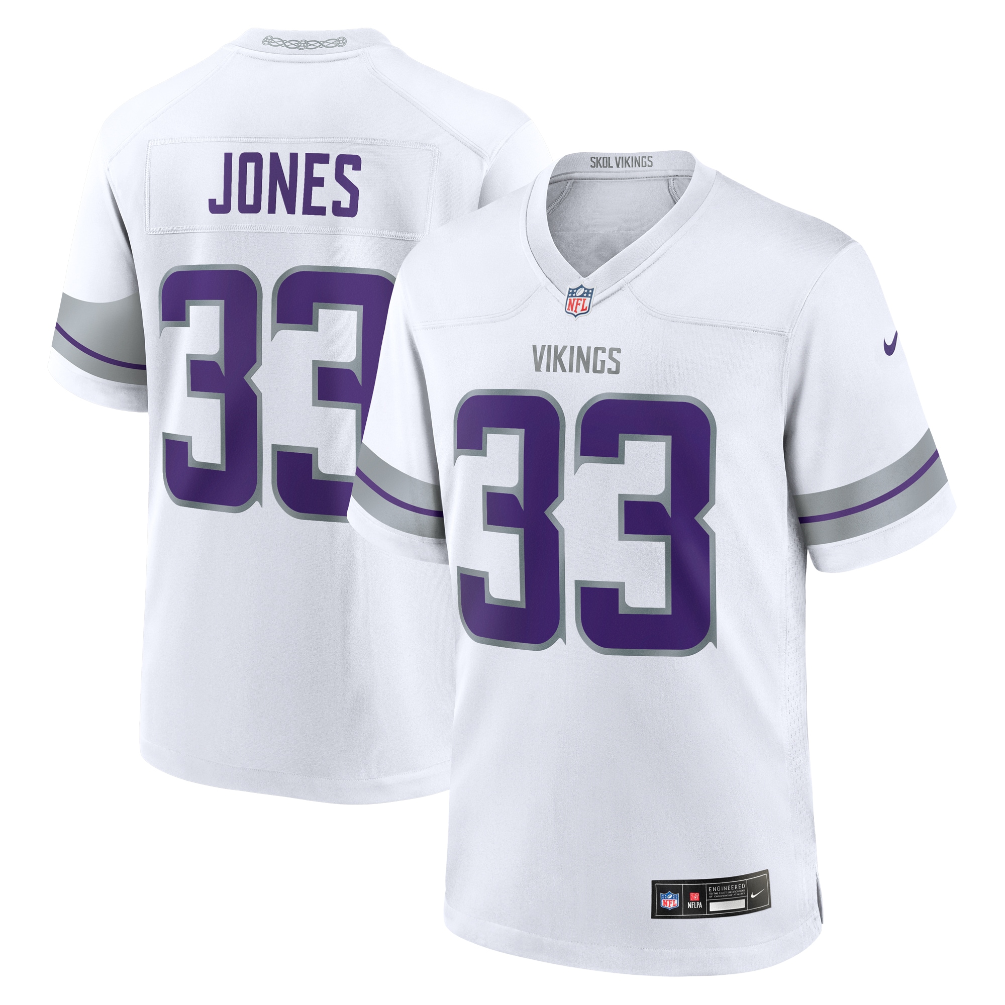 Minnesota Vikings Aaron Jones White Alternate Game Player NFL Jersey Men's