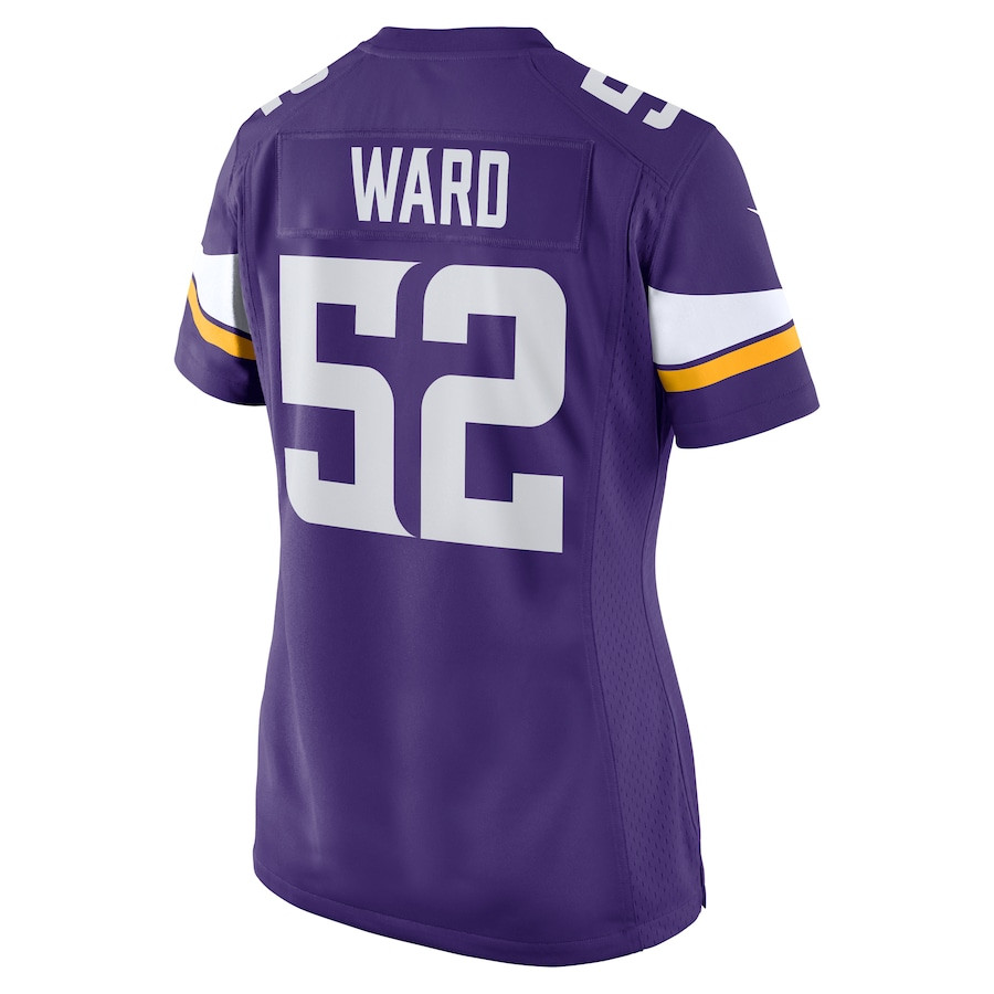 Jihad Ward 52 Minnesota Vikings Team Game Purple NFL Jersey Women's