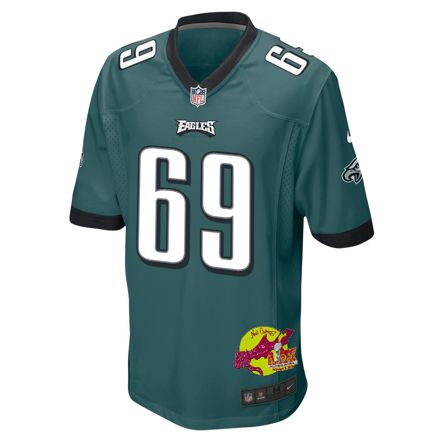 Landon Dickerson 69 Philadelphia Eagles Super Bowl LIX New Orleans Patch Game Midnight Green NFL Jersey Men's