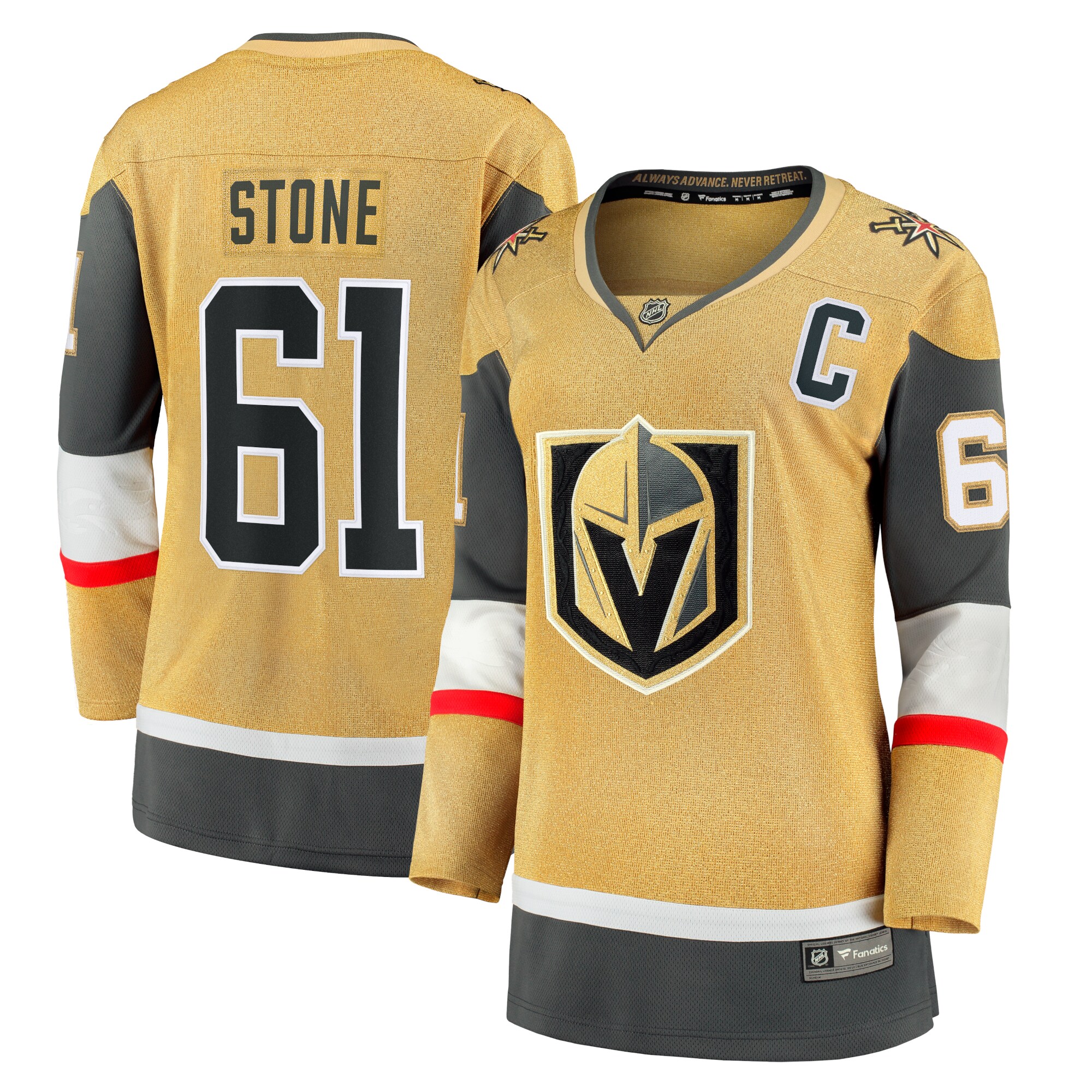 Vegas Golden Knights Mark Stone Gold Captain Patch Home Breakaway Player NHL Jersey Women's