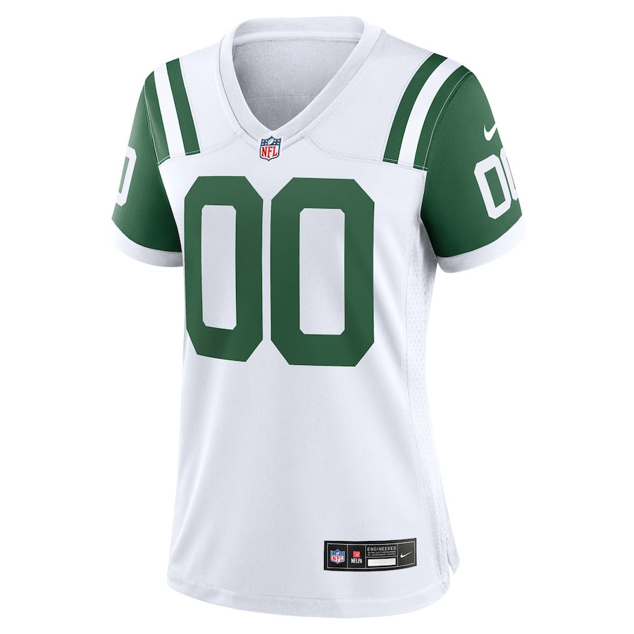New York Jets Classic Alternate Custom White NFL Jersey Women's