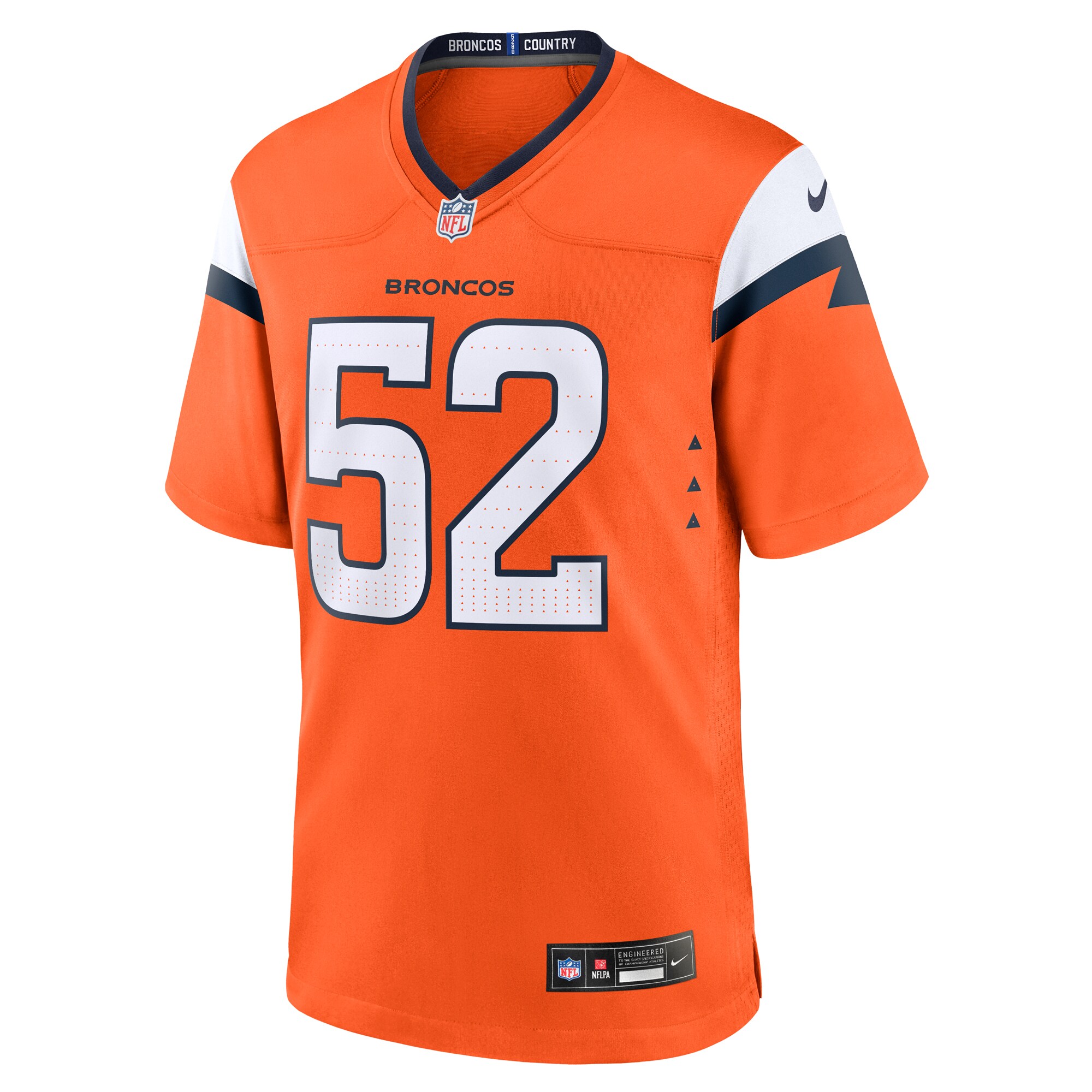 Denver Broncos Jonah Elliss Orange Team Game NFL Jersey Men's