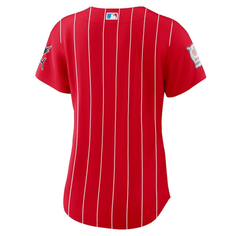 Miami Marlins City Connect Red MLB Jersey Women's