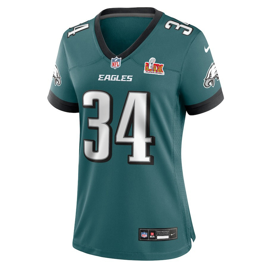 Isaiah Rodgers #34 Philadelphia Eagles Super Bowl LIX Midnight Green NFL Jersey Women's