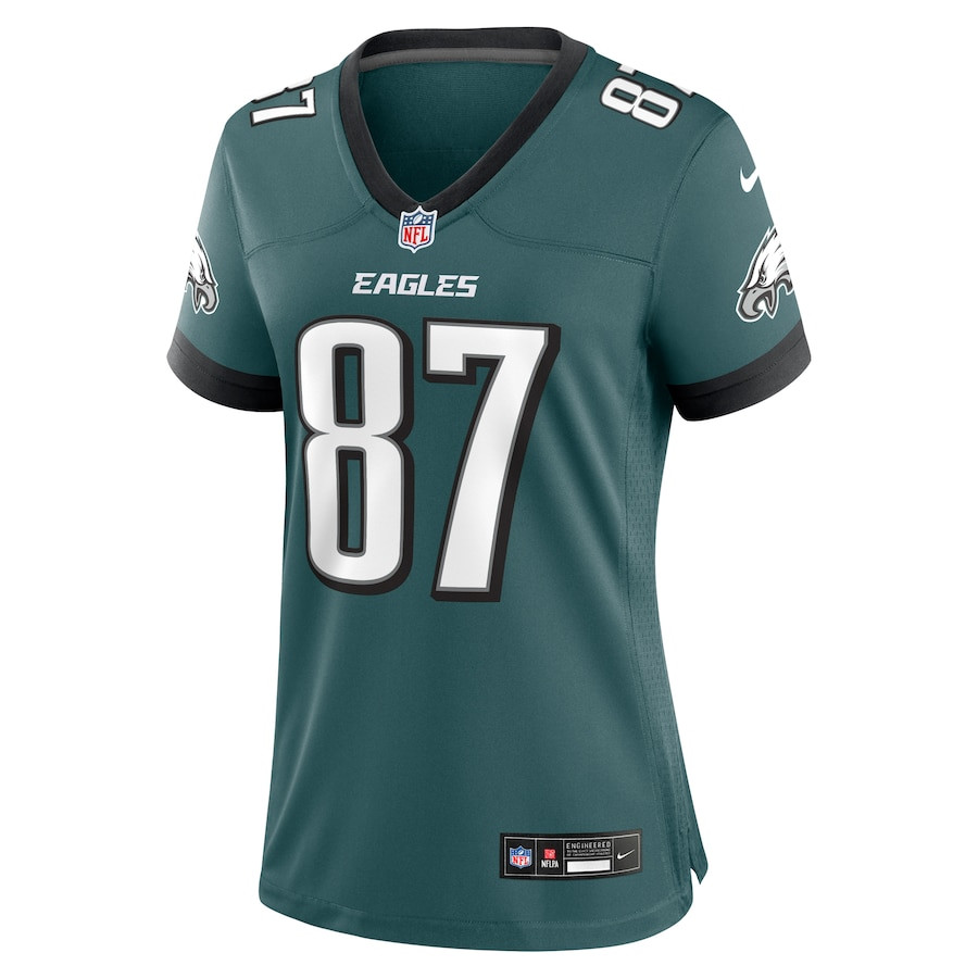 C.J. Uzomah 87 Philadelphia Eagles Team Game Midnight Green NFL Jersey Women's