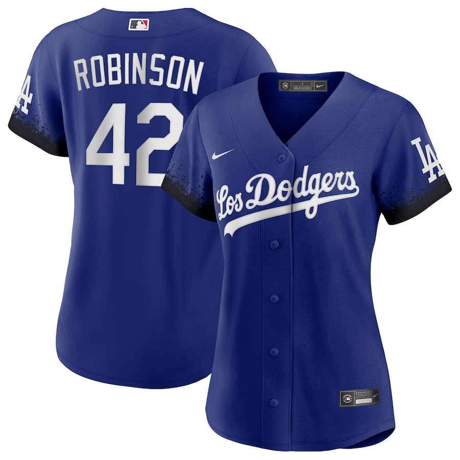 Jackie Robinson 42 Los Angeles Dodgers City Connect Royal MLB Jersey Women's