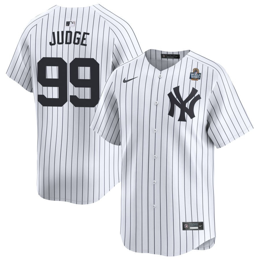 Aaron Judge 99 New York Yankees 2024 World Series Home Limited Player White MLB Jersey Men's