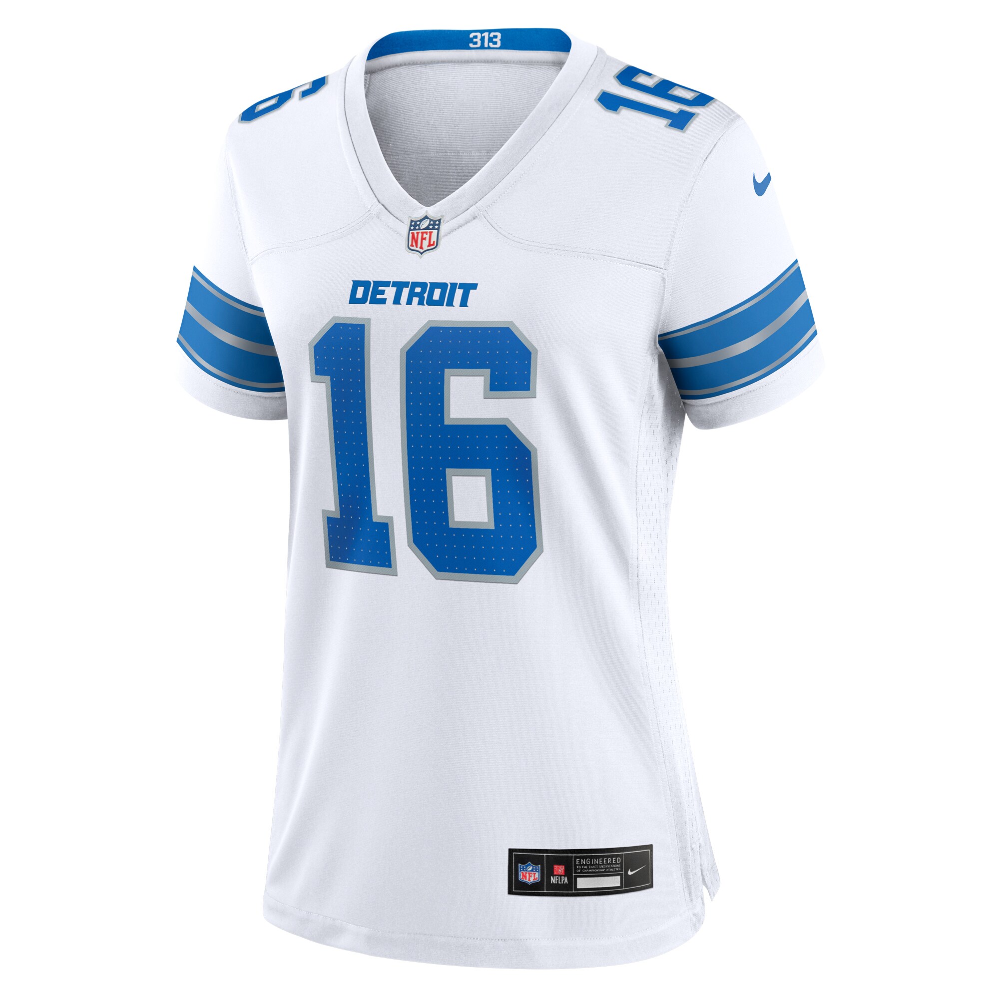Detroit Lions Jared Goff White Game NFL Jersey Women's