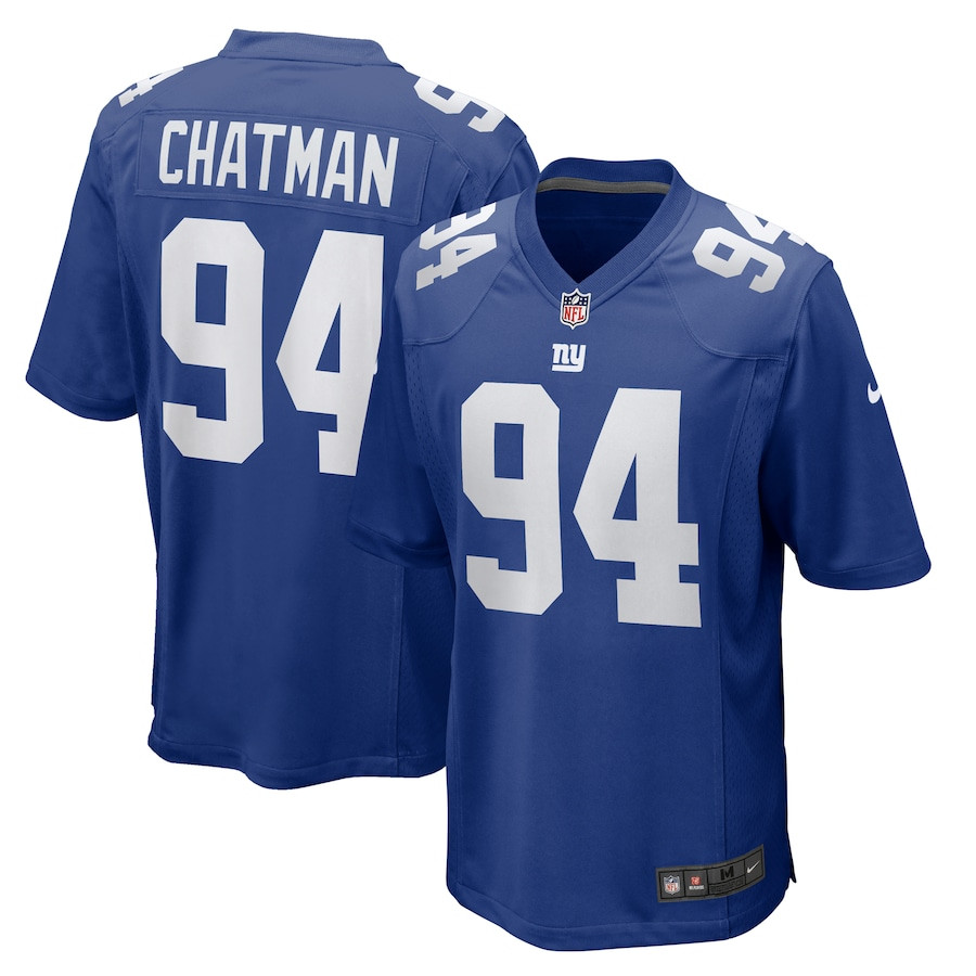 Elijah Chatman 94 New York Giants Team Game Royal NFL Jersey Men's