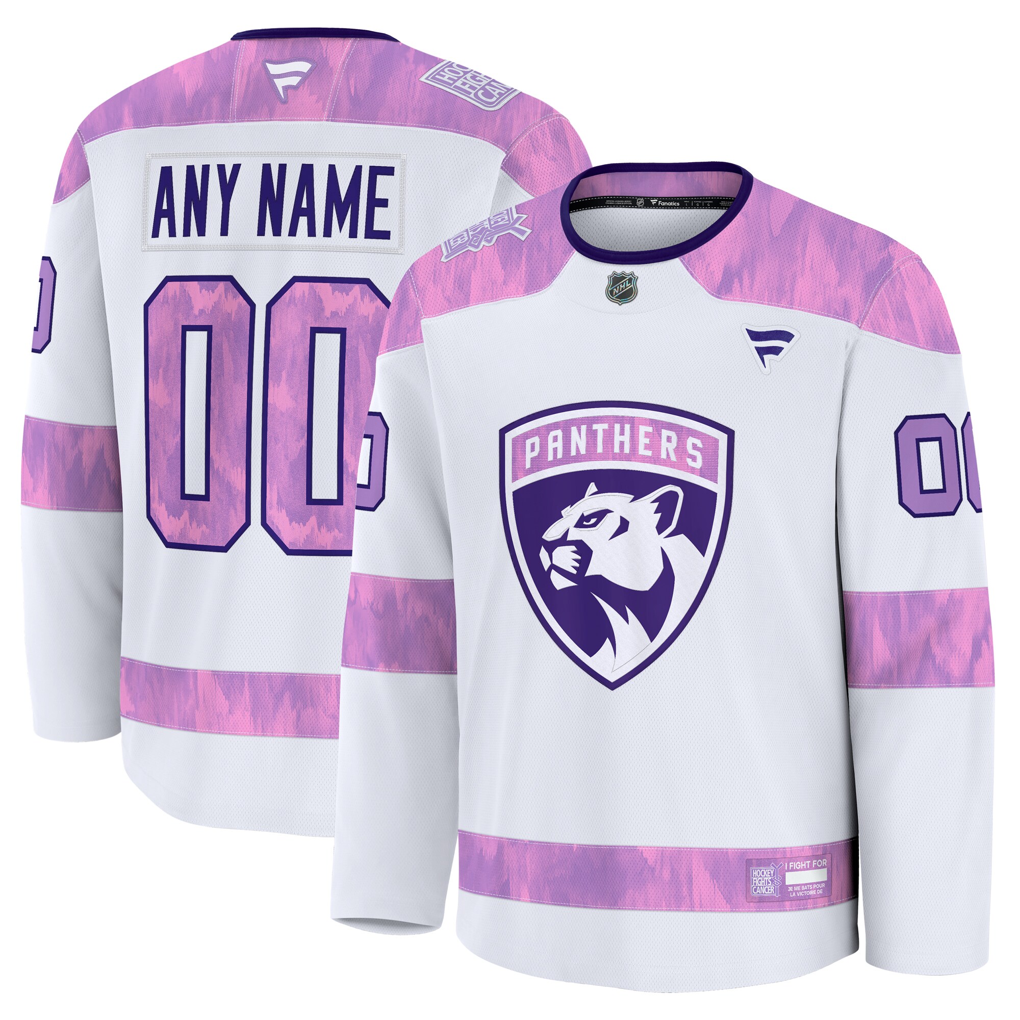 Florida Panthers White 2024 Fights Cancer Custom Practice NHL Jersey Men's