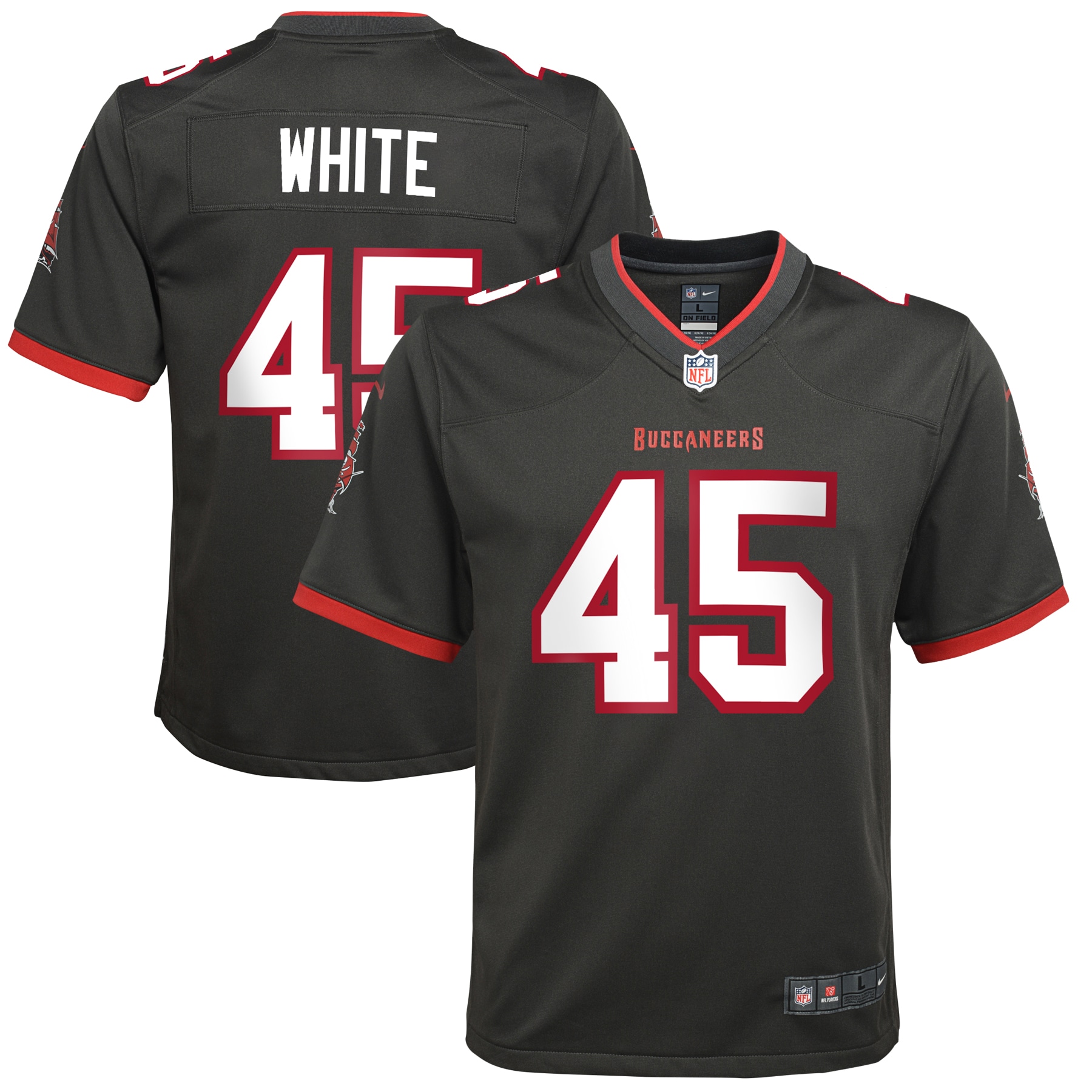 Tampa Bay Buccaneers Devin White Pewter Game NFL Jersey Youth