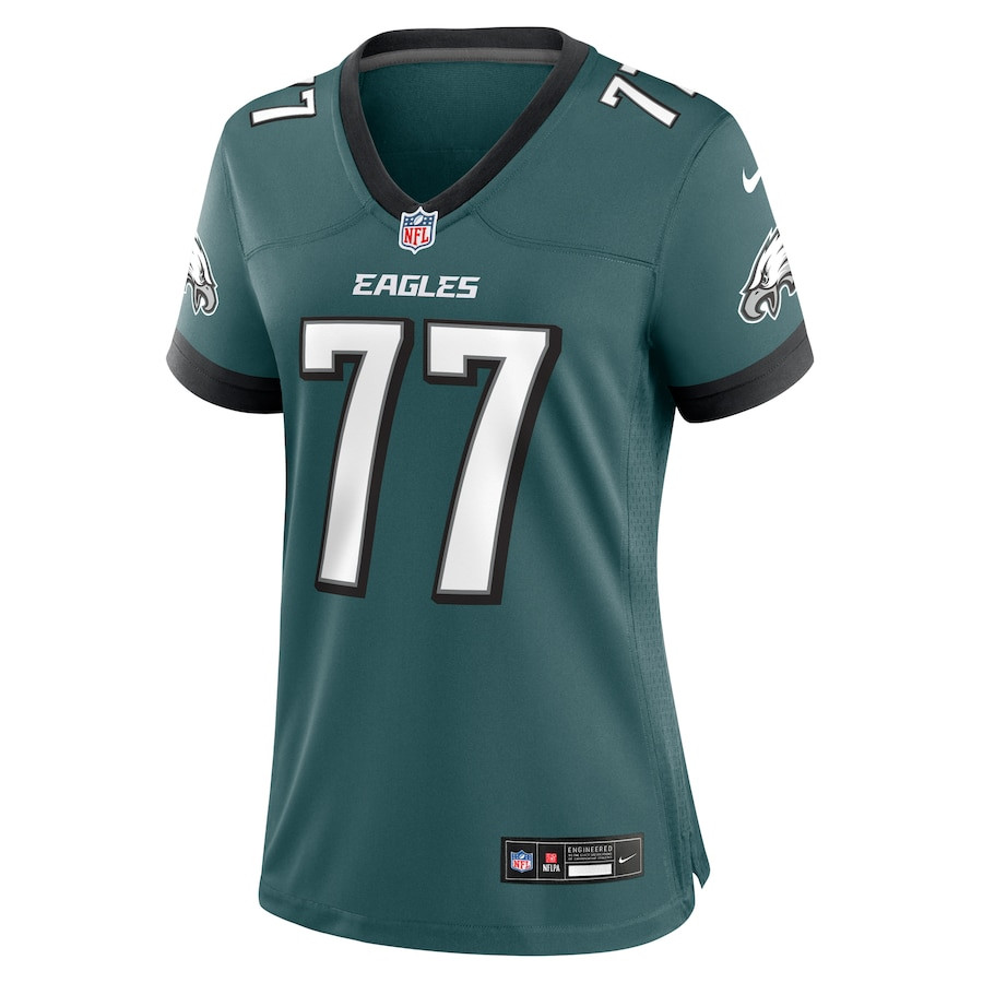 Mekhi Becton Sr. 77 Philadelphia Eagles Game Midnight Green NFL Jersey Women's