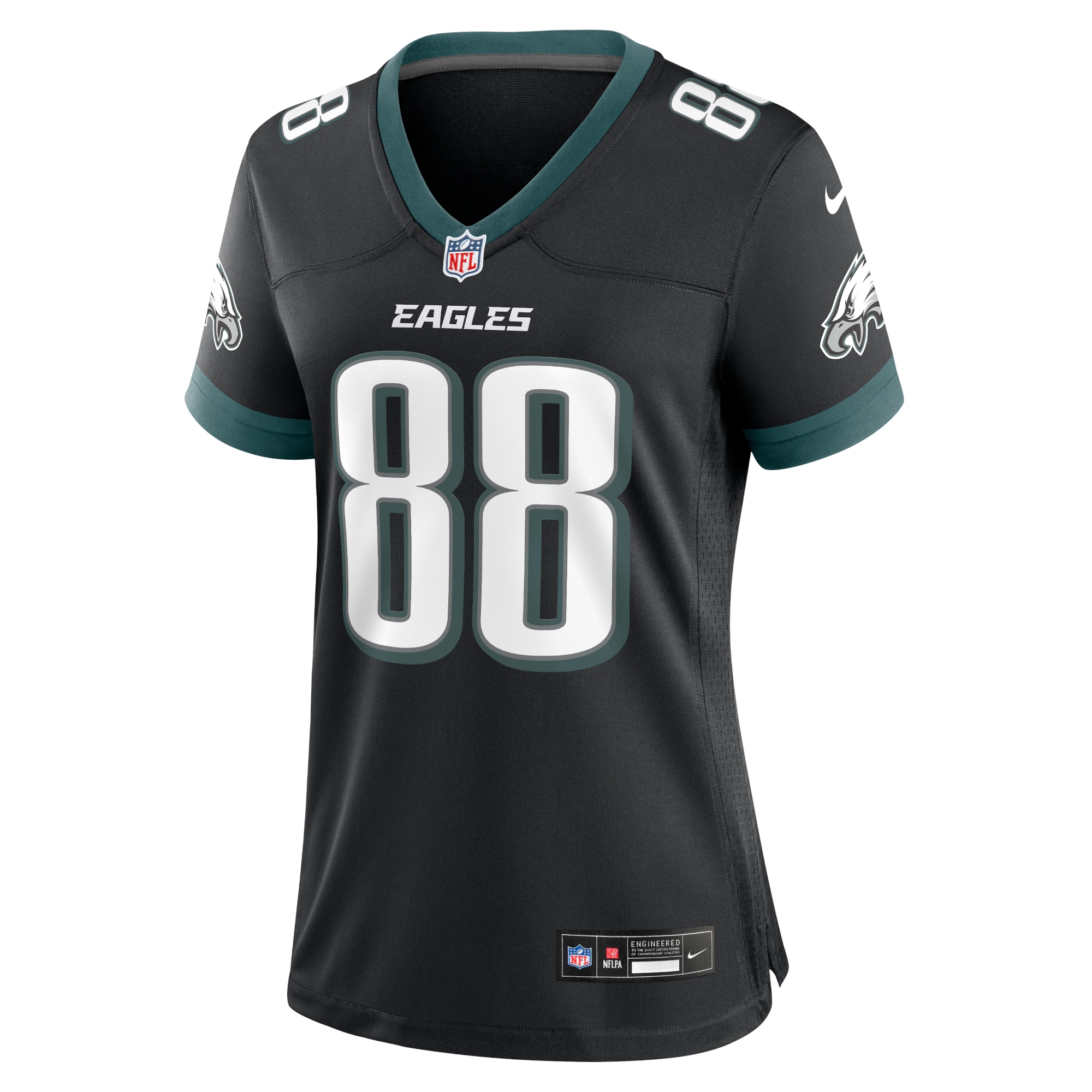 Philadelphia Eagles Dallas Goedert Black Alternate Game NFL Jersey Women's