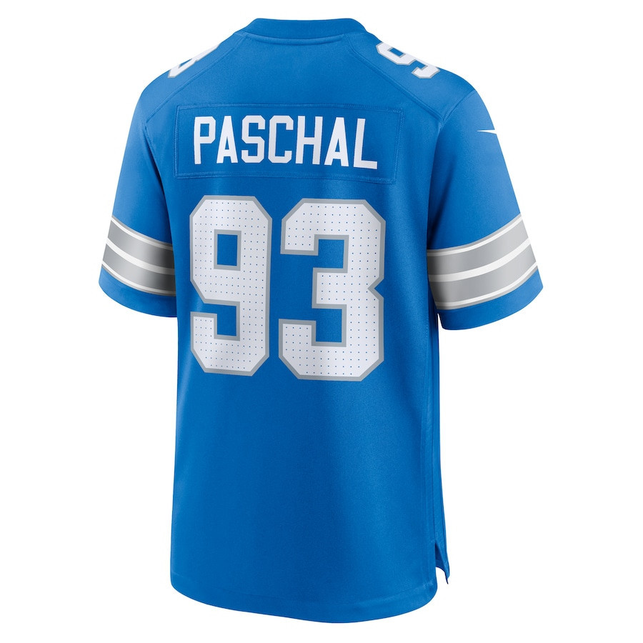 Josh Paschal #93 Detroit Lions Super Bowl LIX Blue NFL Jersey Youth