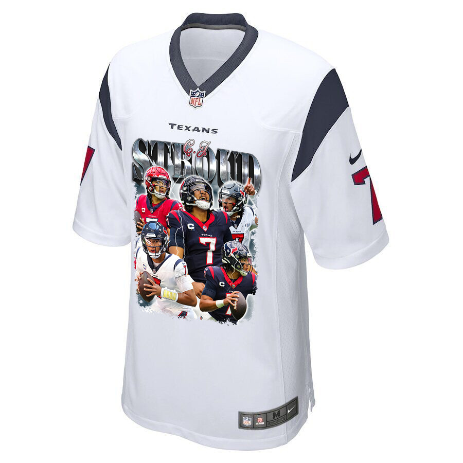 C.J. Stroud 7 Houston Texans The Gunslinger Game White NFL Jersey Men's
