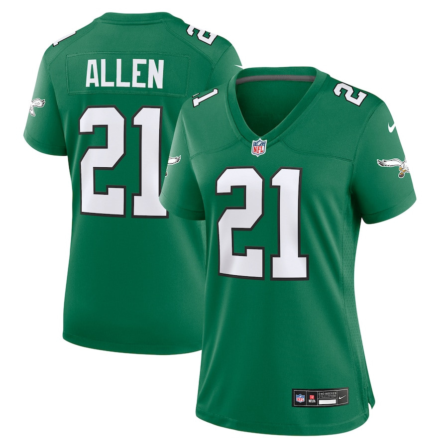 Eric Allen 21 Philadelphia Eagles Alternate Game Kelly Green NFL Jersey Women's