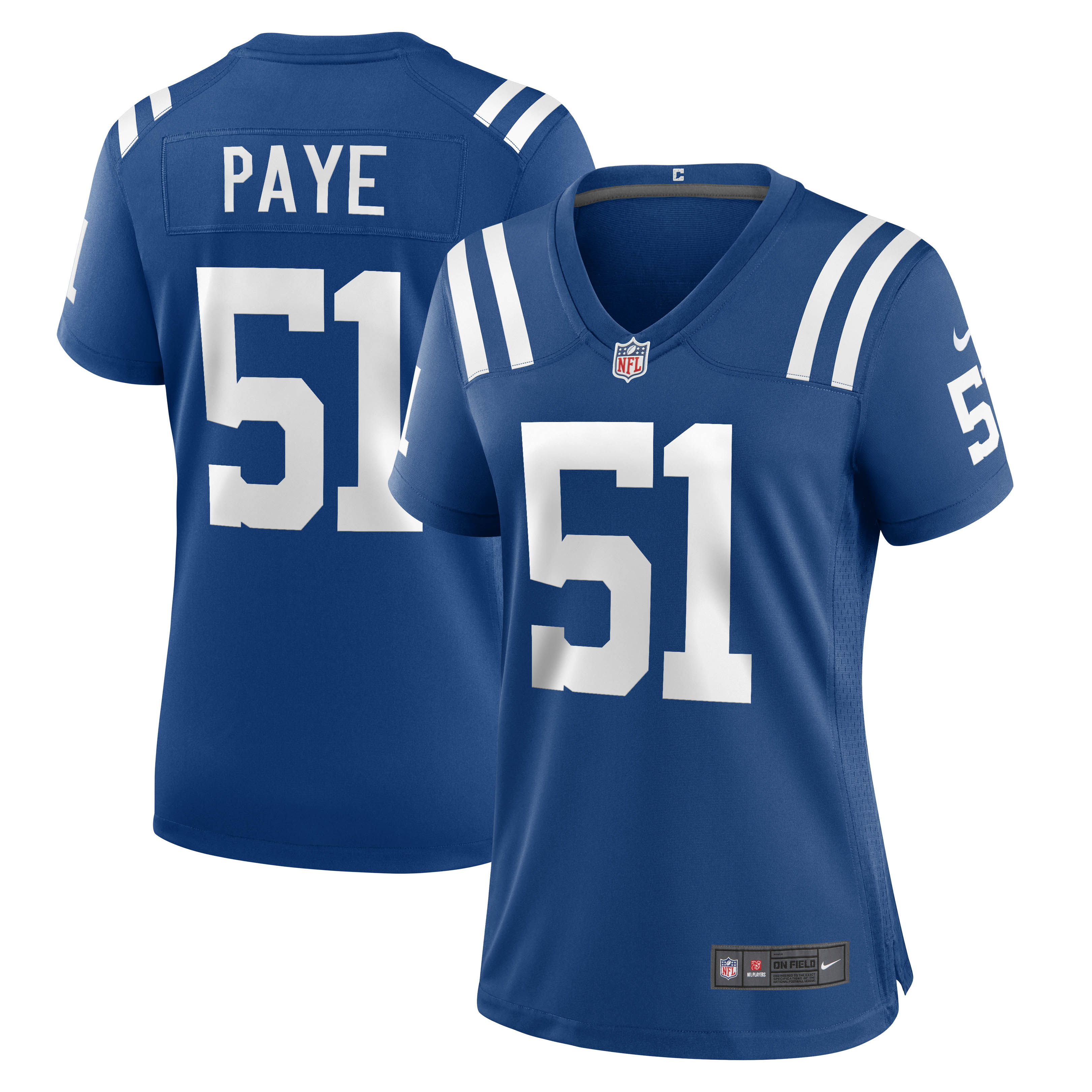 Indianapolis Colts Kwity Paye Royal Game NFL Jersey Women's