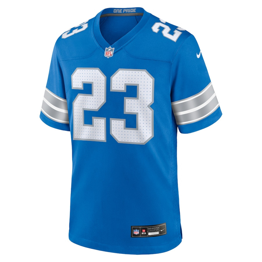 Carlton Davis III 23 Detroit Lions Game Blue NFL Jersey Men's