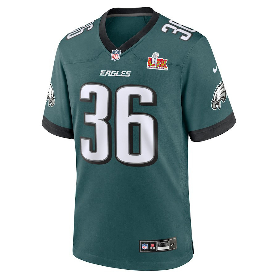 Tristin McCollum #36 Philadelphia Eagles Super Bowl LIX Midnight Green NFL Jersey Youth