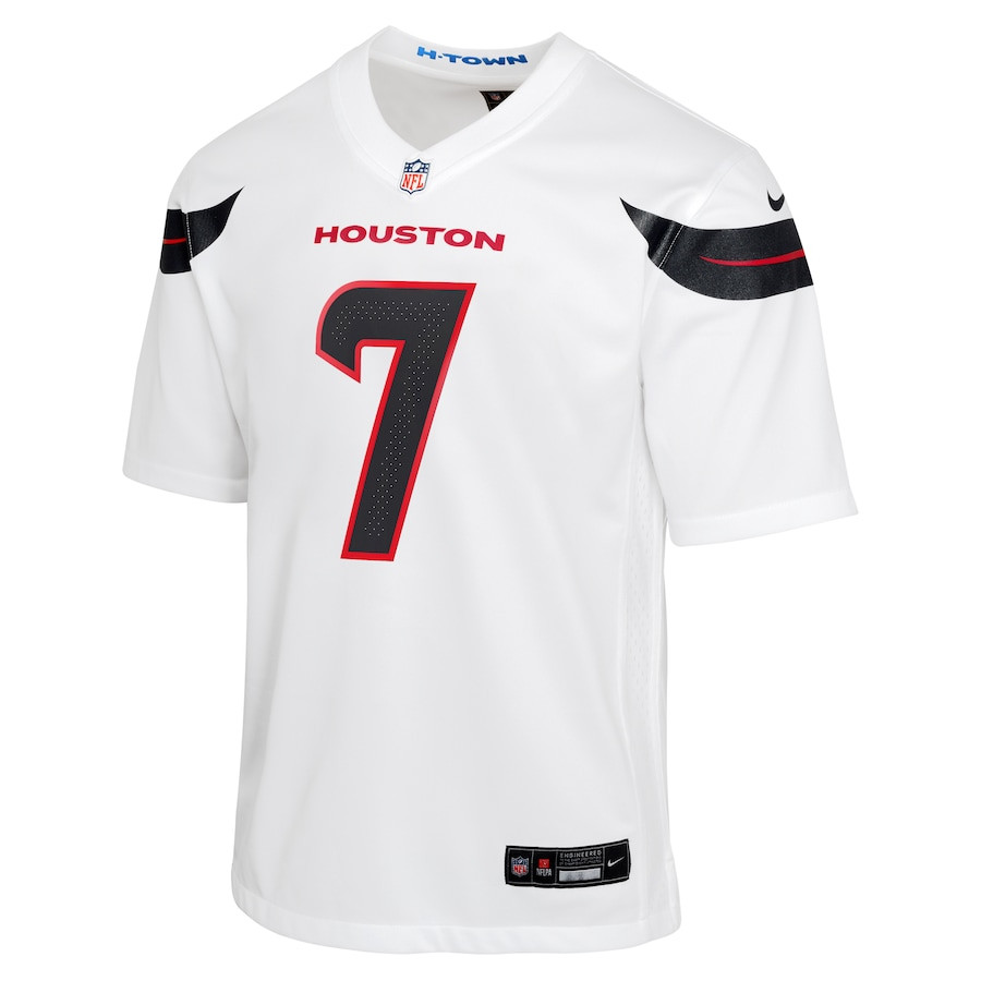 C.J. Stroud 7 Houston Texans Game White NFL Jersey Youth