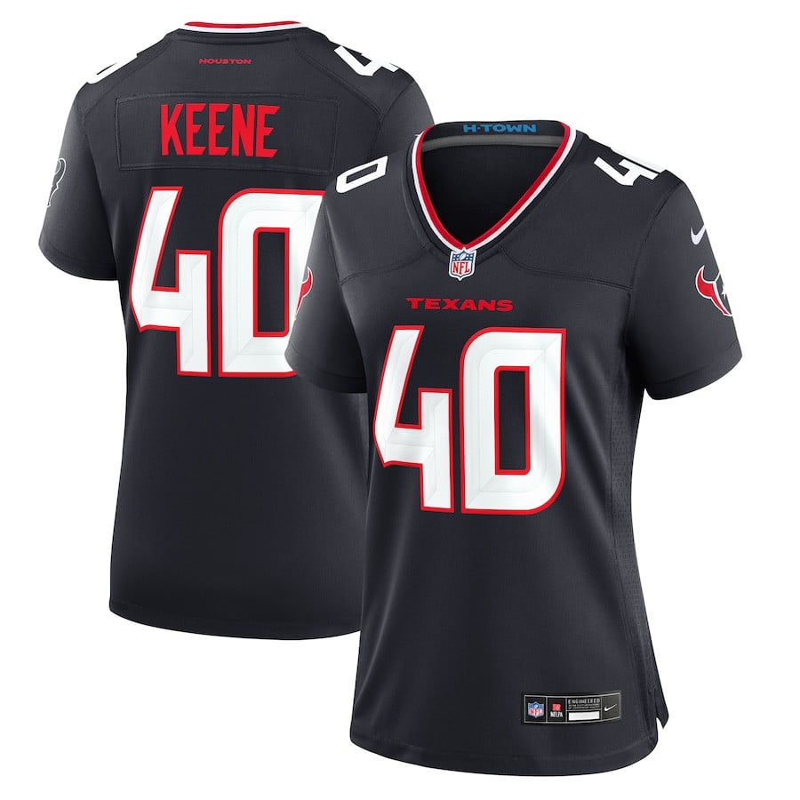 Dalton Keene 40 Houston Texans Team Game Navy NFL Jersey Women's