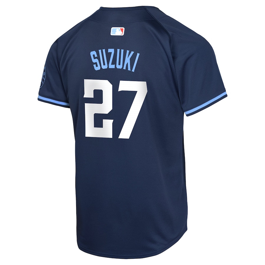 Seiya Suzuki 27 Chicago Cubs City Connect Limited Navy MLB Jersey Youth