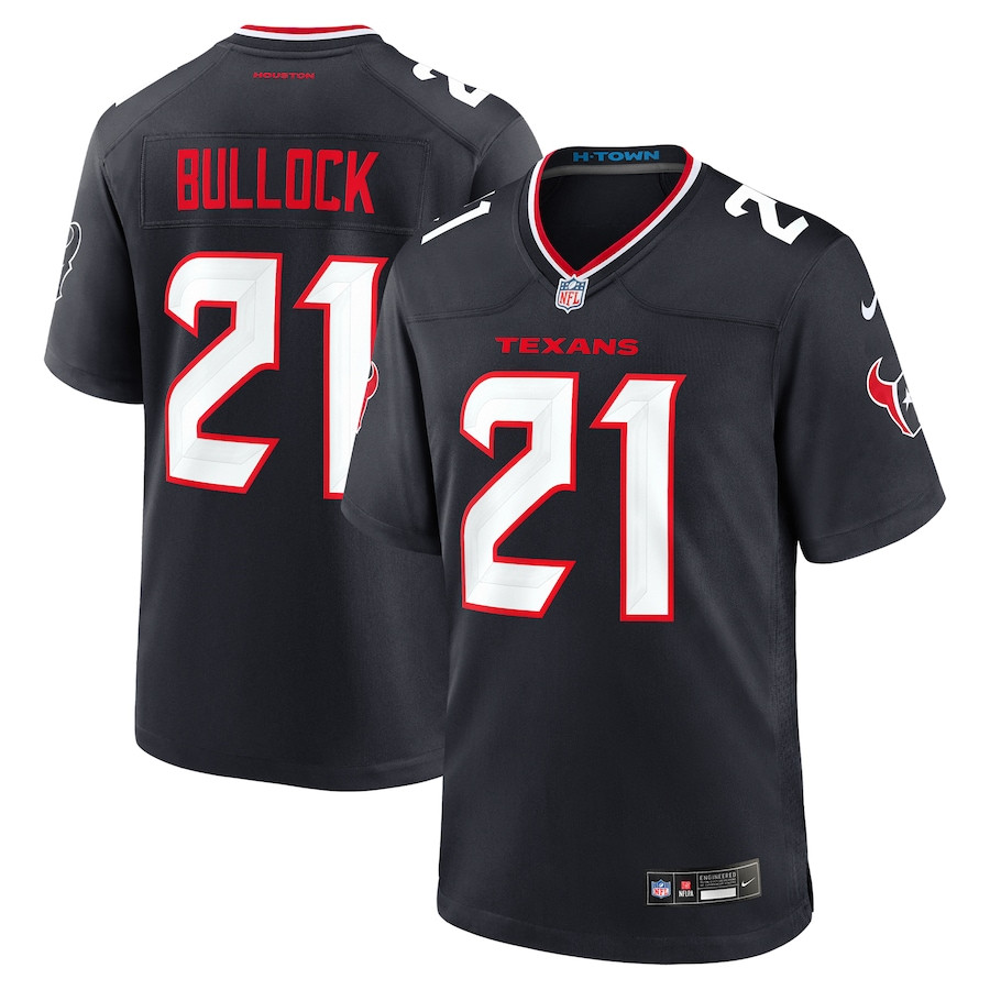 Calen Bullock 21 Houston Texans Team Game Navy NFL Jersey Men's