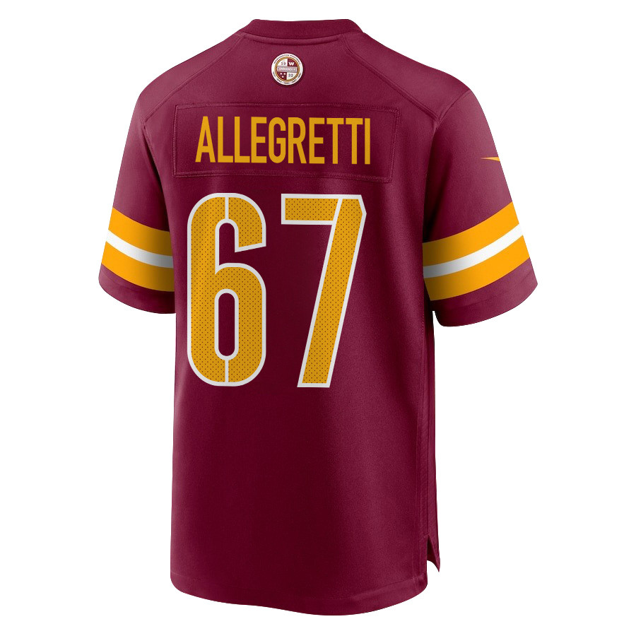 Nick Allegretti 67 Washington Commanders Super Bowl LIX New Orleans Patch Game Burgundy NFL Jersey Men's