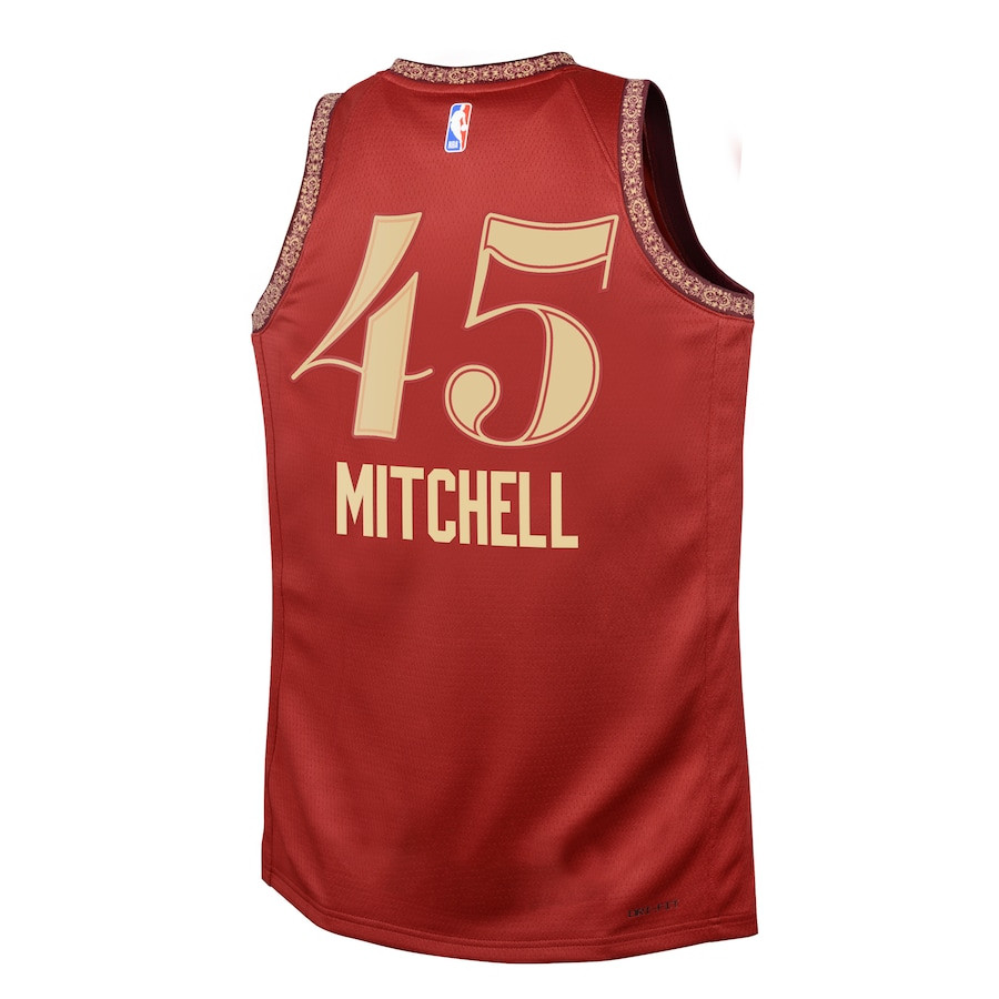 Donovan Mitchell 45 Cleveland Cavaliers 2023/24 City Edition Swingma Wine NBA Jersey Youth