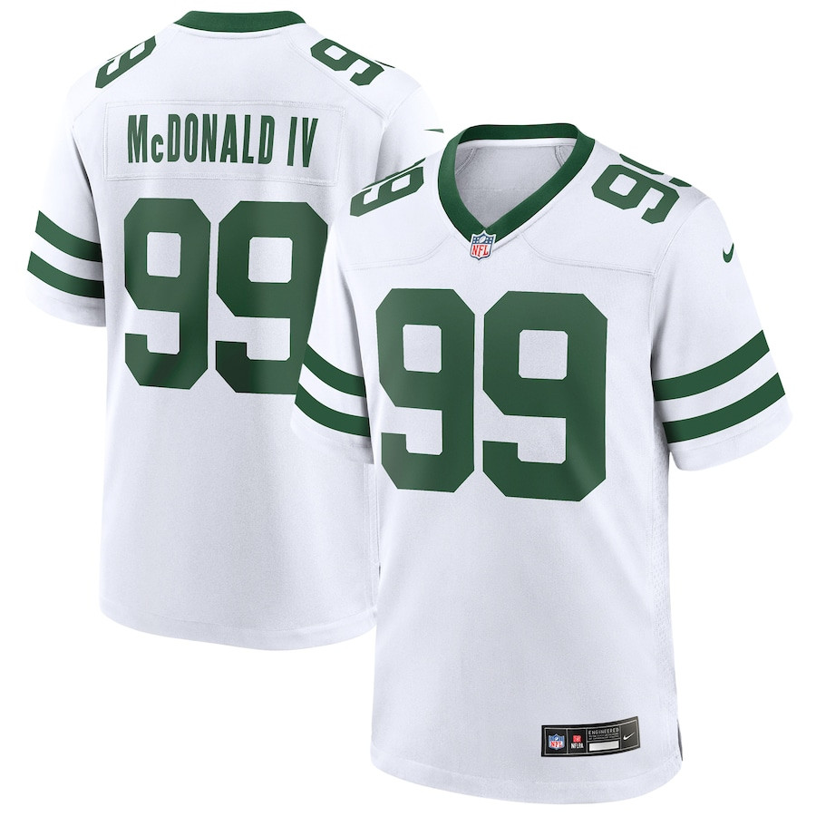 Will McDonald IV 99 New York Jets Game Legacy White NFL Jersey Men's