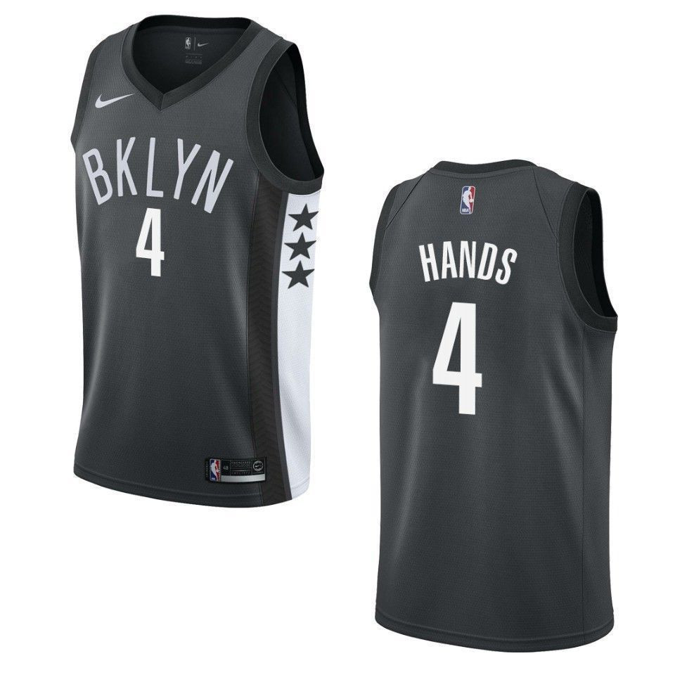 Brooklyn Nets 4 Jaylen Hands Statement Swingman Black NBA Jersey Men's