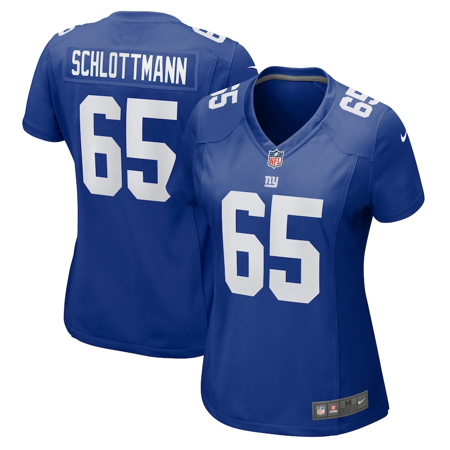 Austin Schlottmann 65 New York Giants Game Royal NFL Jersey Women's