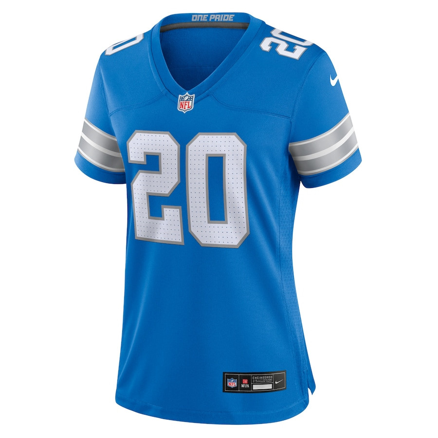 Barry Sanders 20 Detroit Lions Retired Player Game Blue NFL Jersey Women's