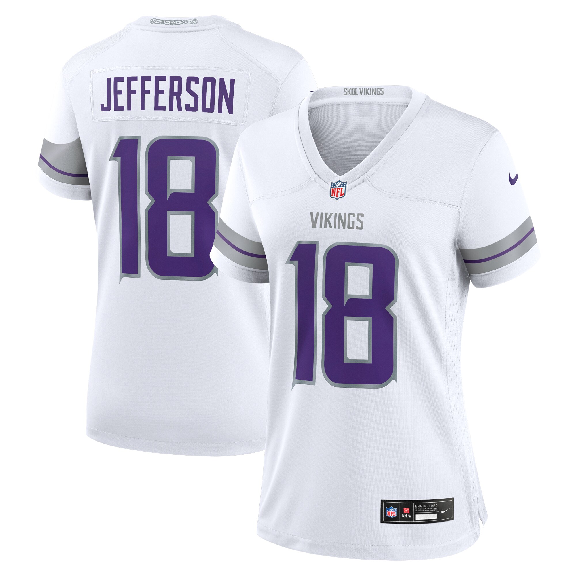 Minnesota Vikings Justin Jefferson White Alternate Game Player NFL Jersey Women's