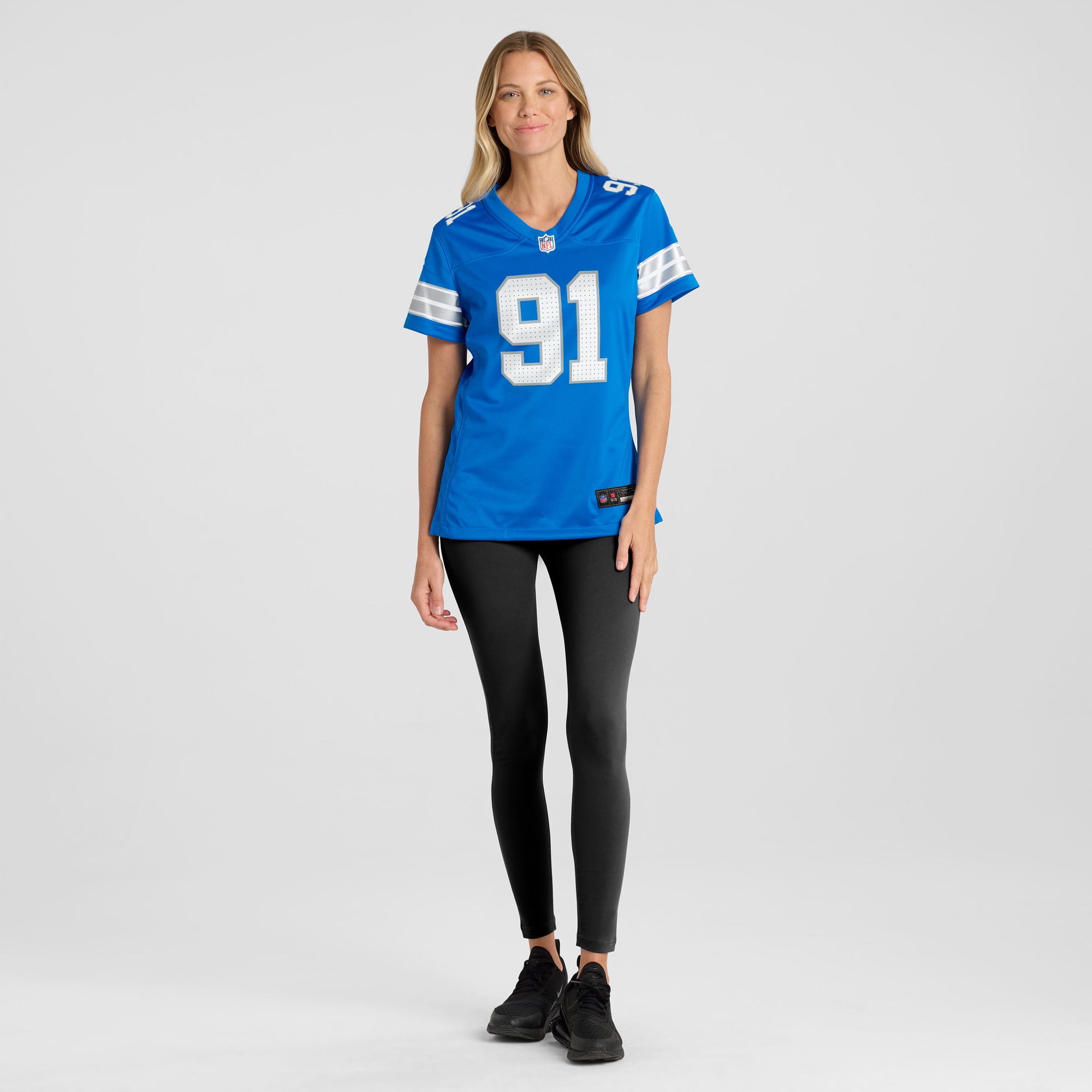 Detroit Lions Levi Onwuzurike Blue Team Game NFL Jersey Women's