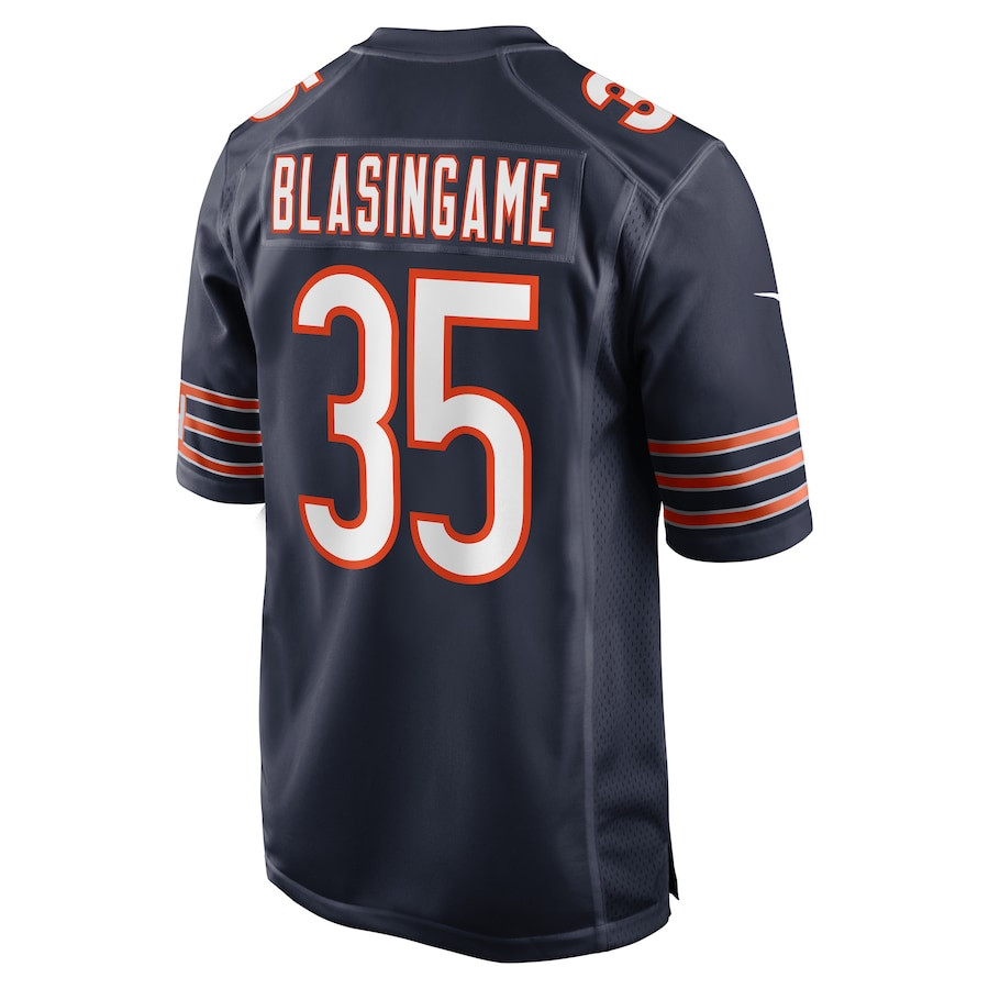 Khari Blasingame 35 Chicago Bears Game Navy NFL Jersey Men's