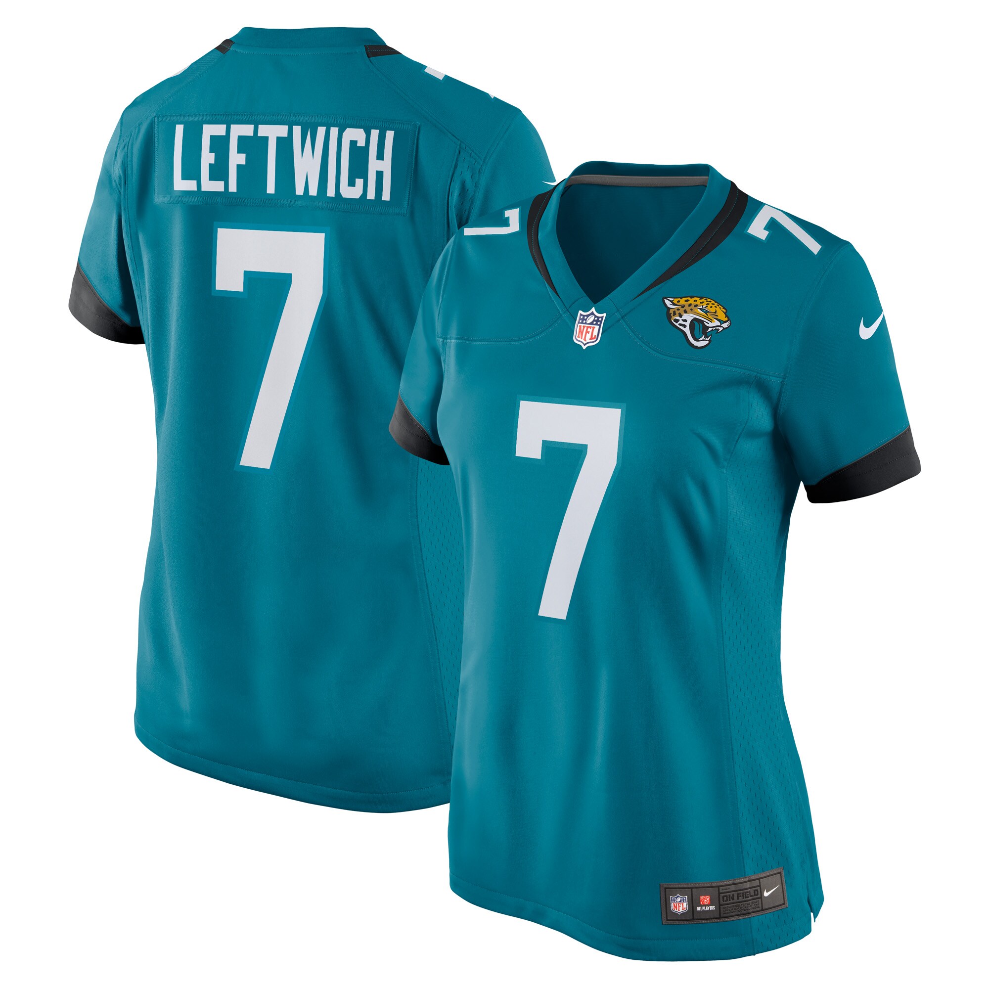Jacksonville Jaguars Byron Leftwich Teal Retired Player Game NFL Jersey Women's