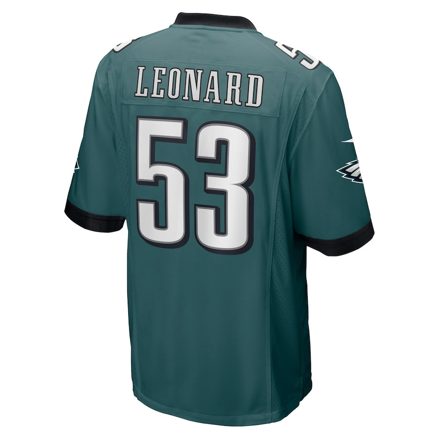 Shaquille Leonard 53 Philadelphia Eagles Game Midnight Green NFL Jersey Men's