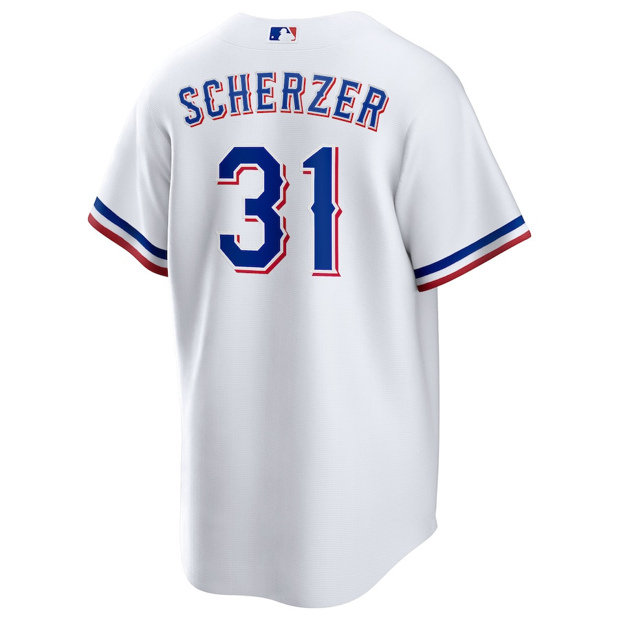 Max Scherzer 31 Texas Rangers Home White MLB Jersey Men's