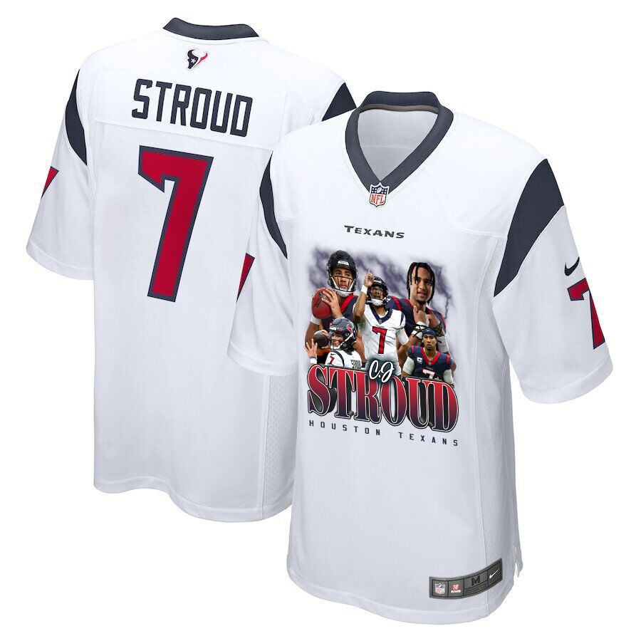 C.J. Stroud 7 Houston Texans The Chosen One Game White NFL Jersey Men's