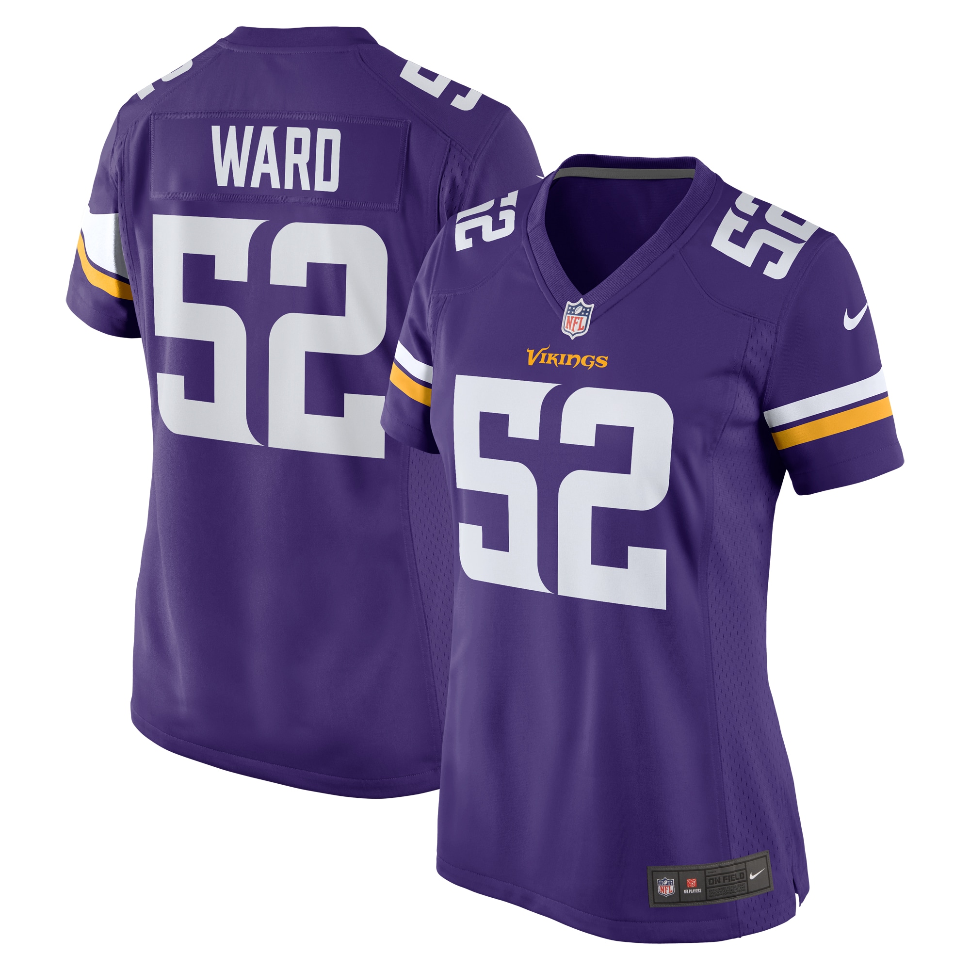 Minnesota Vikings Jihad Ward Purple Team Game NFL Jersey Women's
