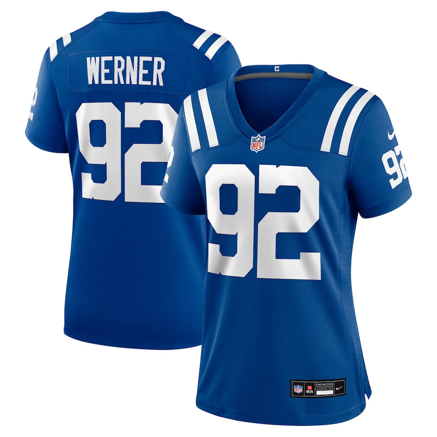 Bjoern Werner 92 Indianapolis Colts Retired Player Game Royal NFL Jersey Women's