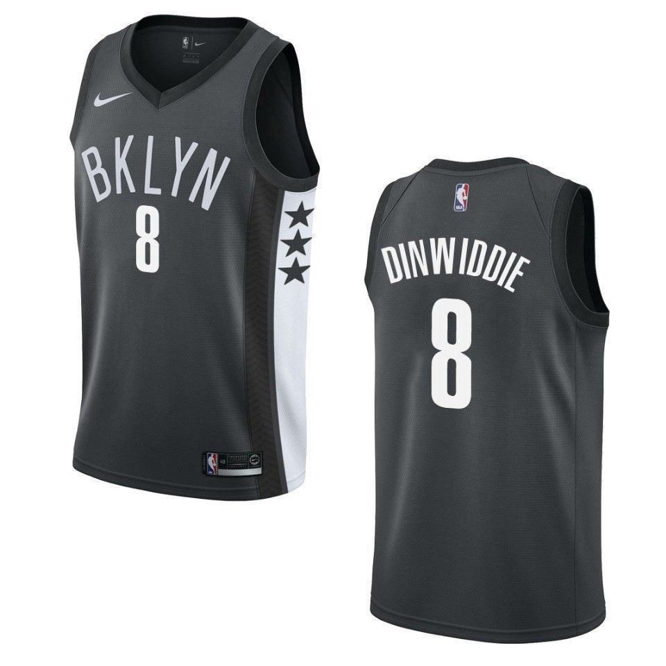 Brooklyn Nets 8 Spencer Dinwiddie Statement Swingman Black NBA Jersey Men's