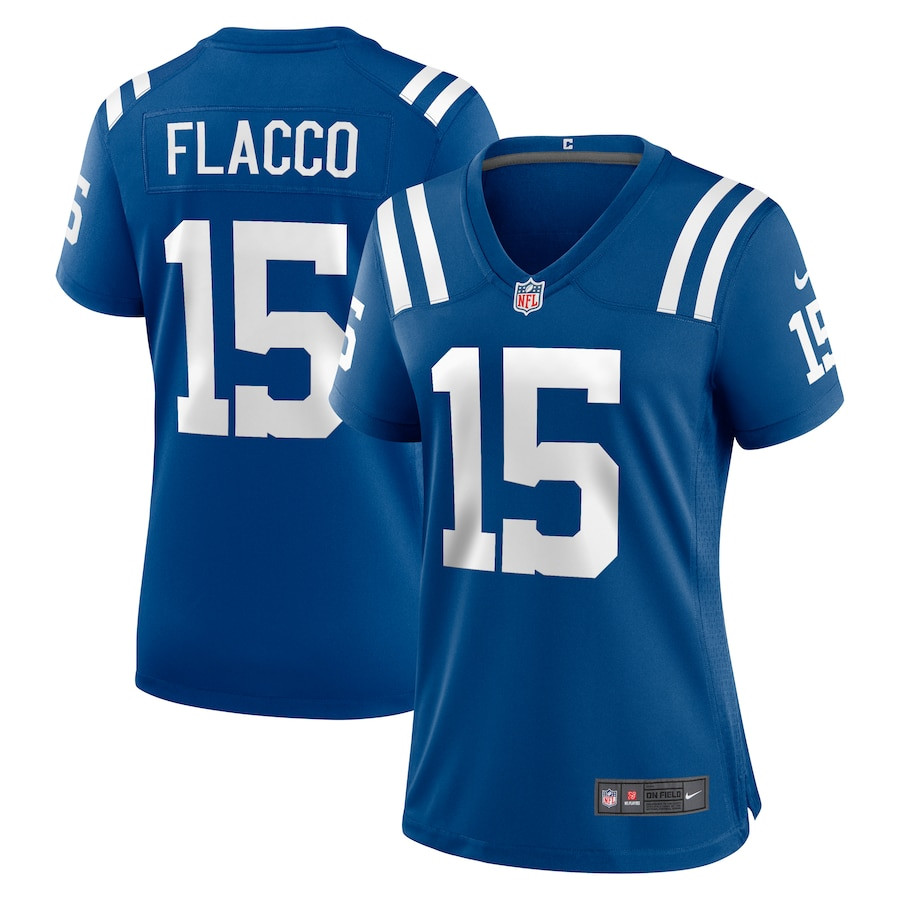 Joe Flacco 15 Indianapolis Colts Game Royal NFL Jersey Women's