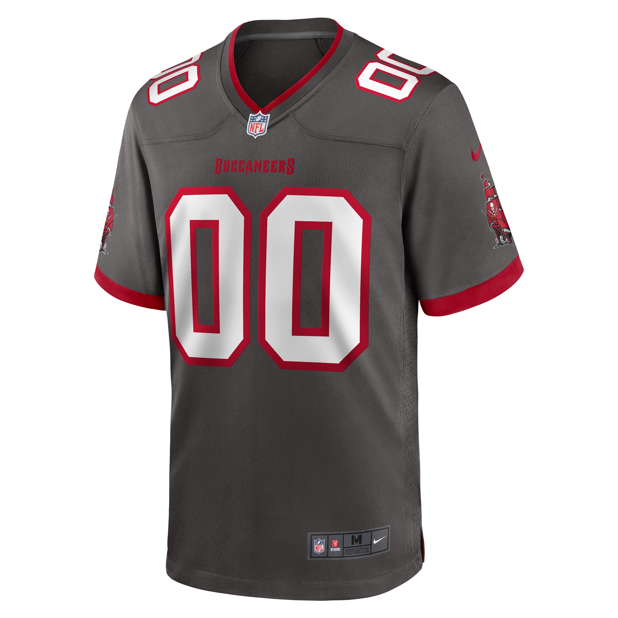 Tampa Bay Buccaneers Pewter Alternate Custom Game NFL Jersey Men's