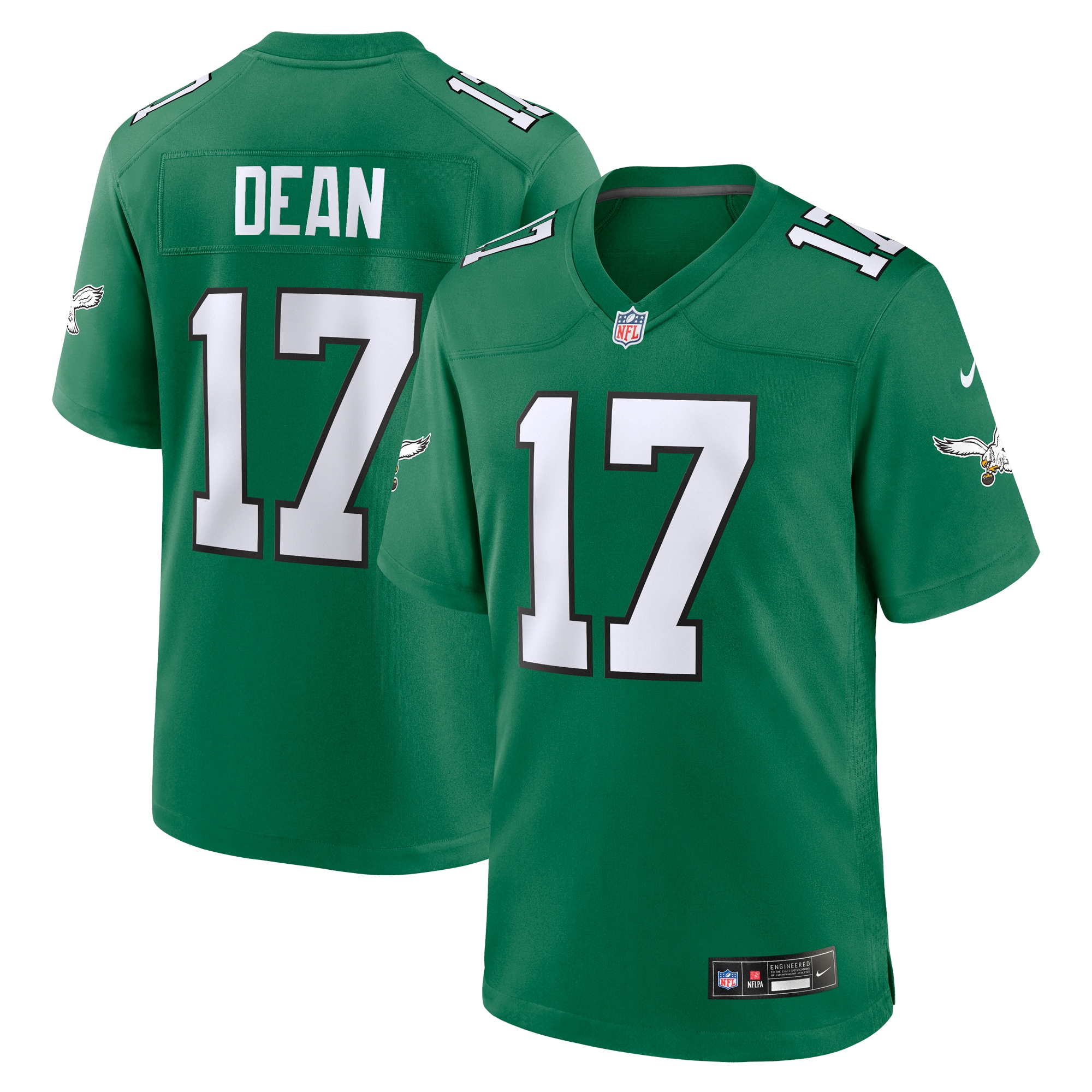 Philadelphia Eagles Nakobe Dean Kelly Green Alternate Game NFL Jersey Men's