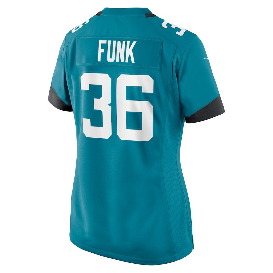 Jake Funk 36 Jacksonville Jaguars Team Game Teal NFL Jersey Women's