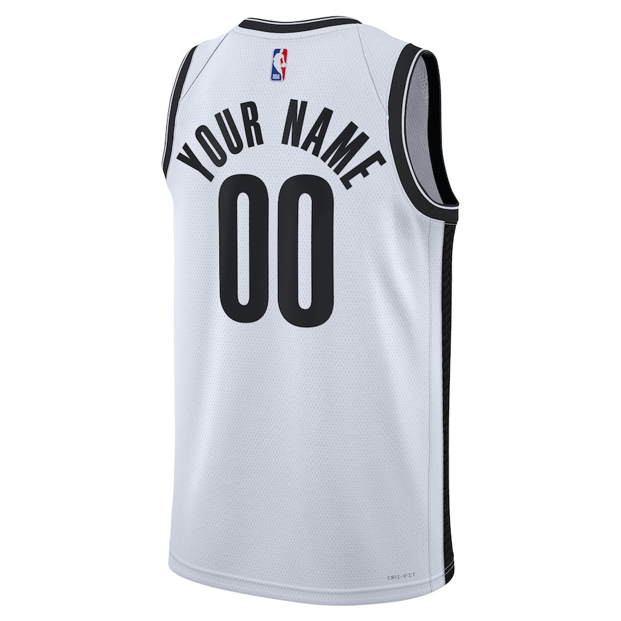 Brooklyn Nets 2023/24 Association Swingman Custom White NBA Jersey Men's