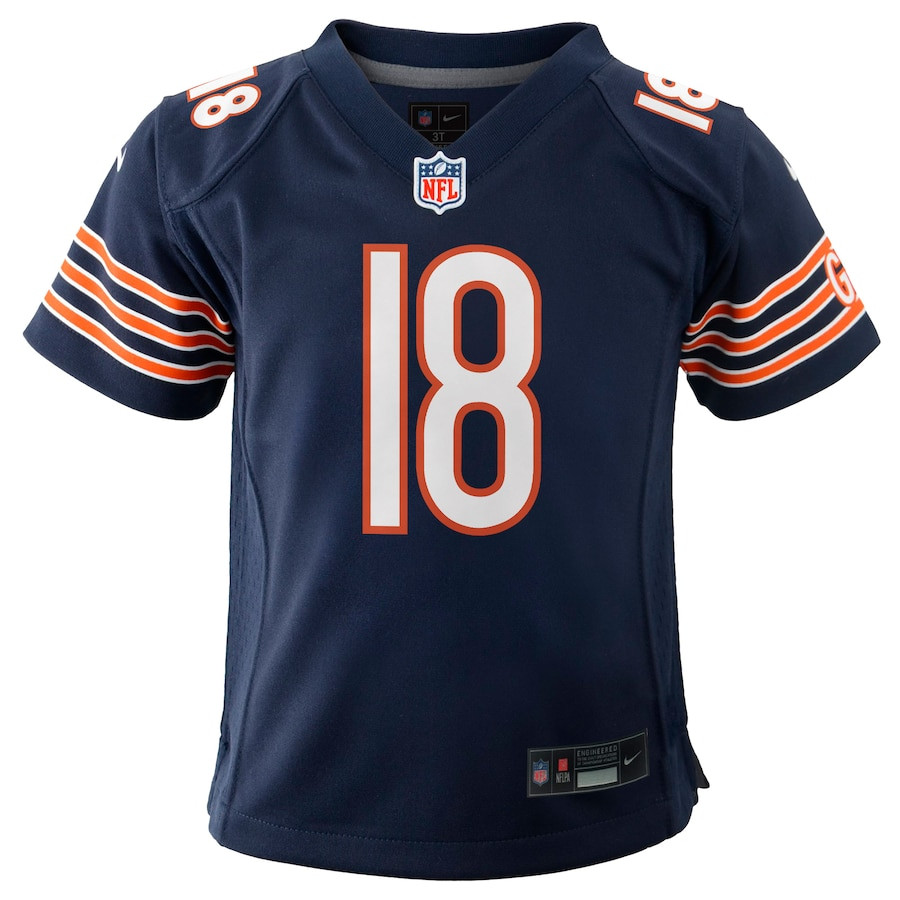 Caleb Williams 18 Chicago Bears 2024 Draft First Round Pick Player Game Navy NFL Jersey Youth